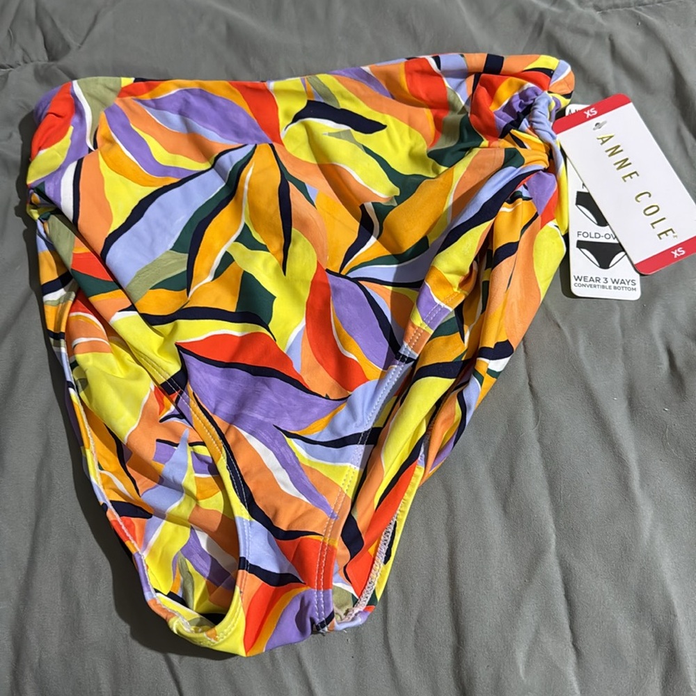NWT Anne Cole Sea Grass High Waist Swim Bottoms Sizes XS